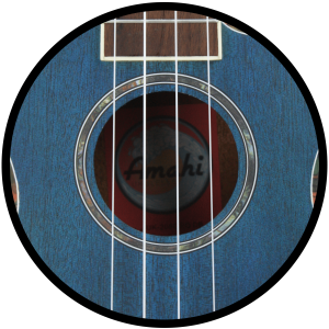 Amahi, Mahogany Back & Sides Dark Blue Ukulele, Cutaway EQ, Concert & Tenor