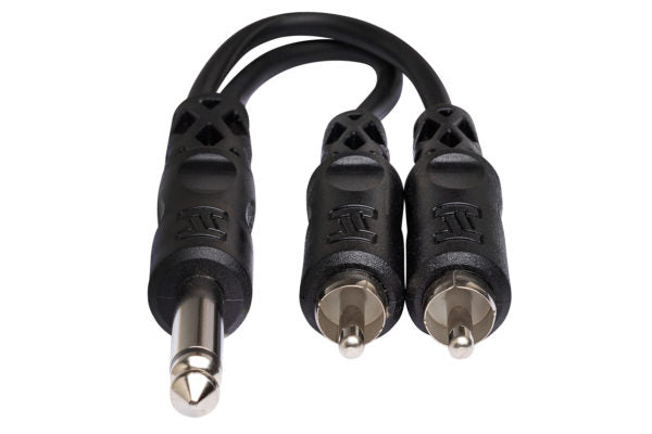 Hosa Y Cable 1/4 in TS to Dual RCA