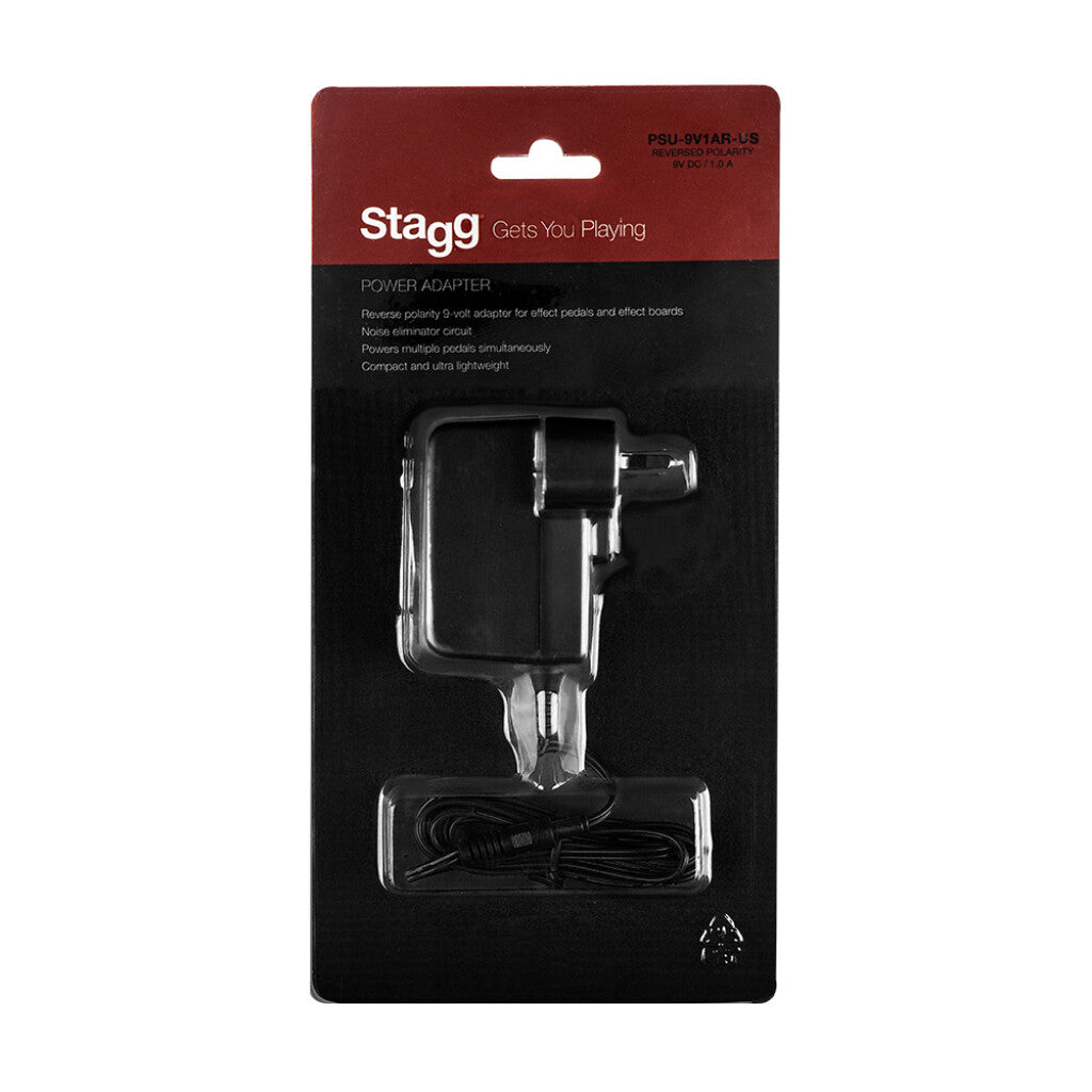 Stagg Reverse polarity 9-volt / 1 A AC adapter for effect pedals
