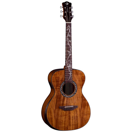 Luna Vineyard Koa bevel Folk guitar A/E